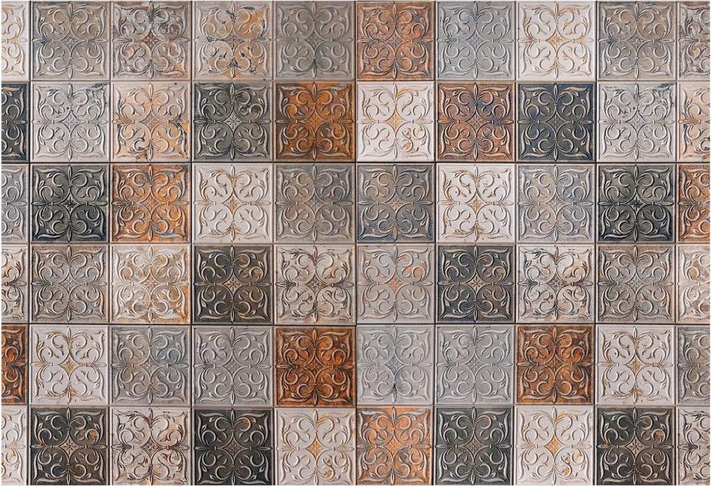 Fotótapéta Flizelin Fal a Hálószobába Ornamentális csempe 152x104 Ragasztó