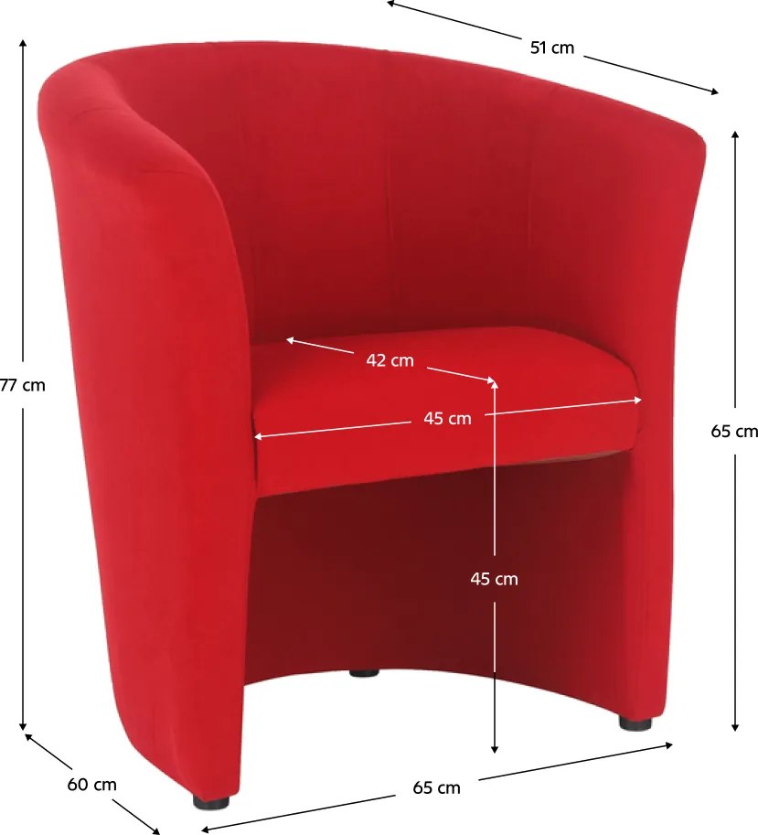Klub fotel, piros, CUBA