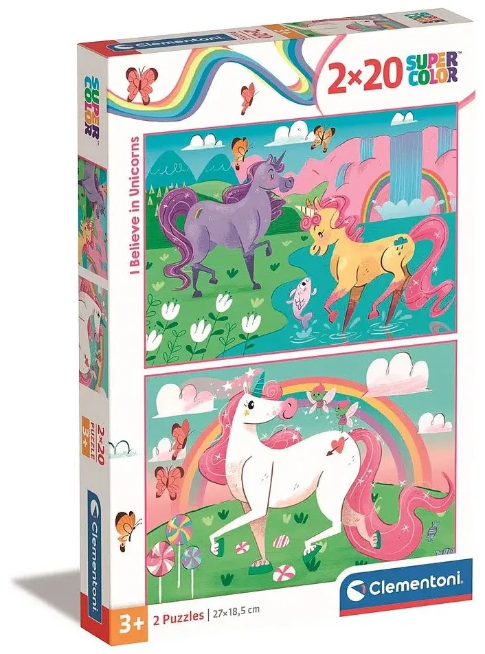 Unikornis Believe 2x20 db-os puzzle Clementoni