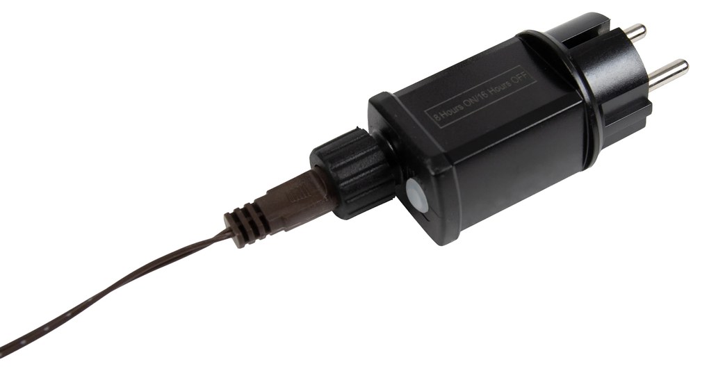 Karácsonyi állólámpa barna fa 180 cm LED-del, időzítővel IP44 - Ki