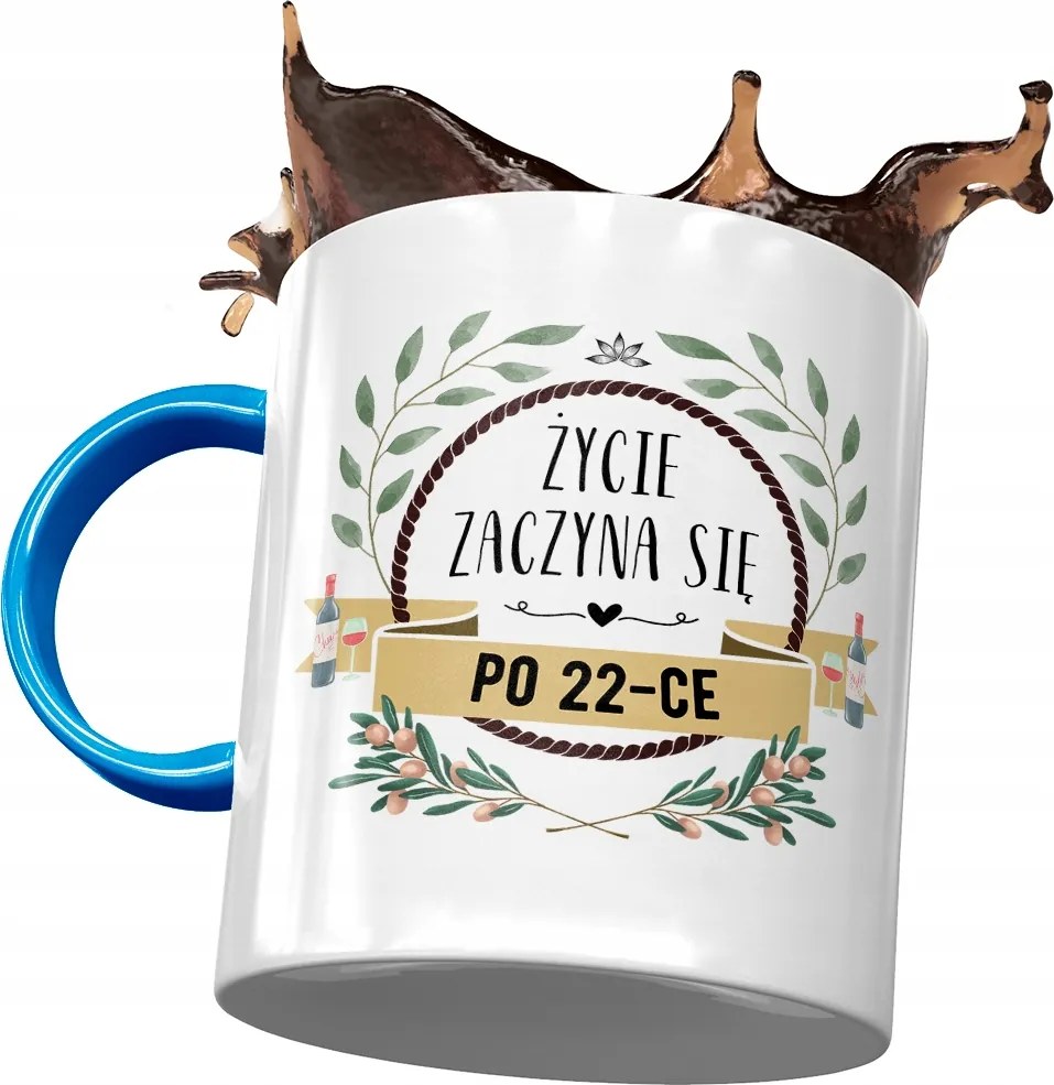 Kék Bögre Születésnapra 22 22. 22. Nyomtatott Fotóval