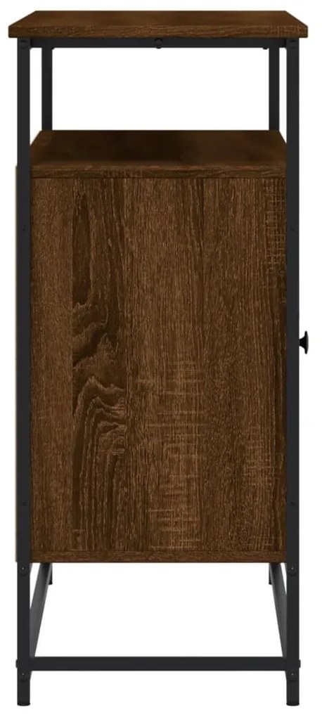 barna tölgy színű szerelt fa tálalószekrény 100 x 35 x 80 cm