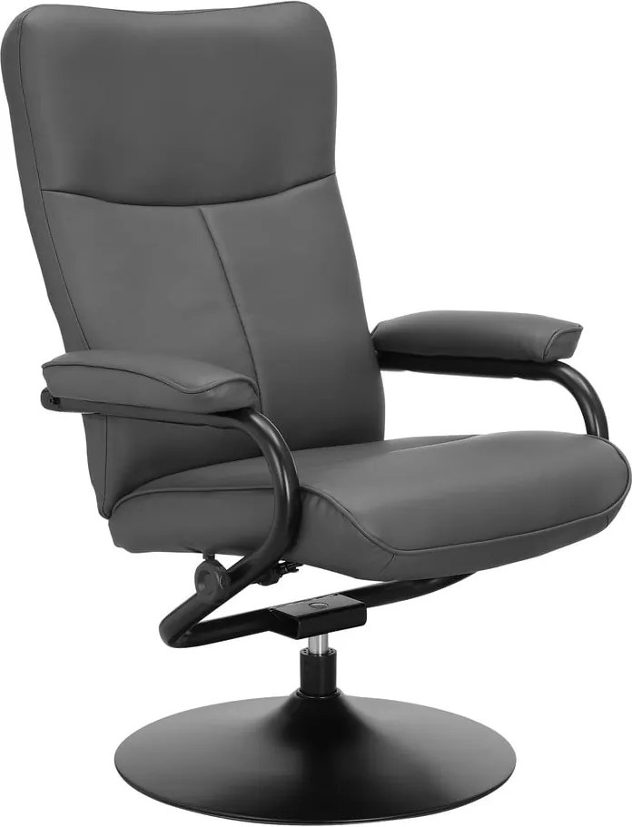 Szürke bőrutánzat relaxációs fotel lábtartóval Istad – Støraa