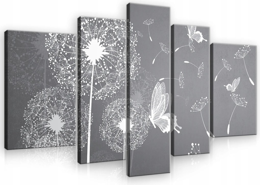 Vászonkép Pillangók Szürke Modern Vászon Fal Hálószoba Nappali 170x100