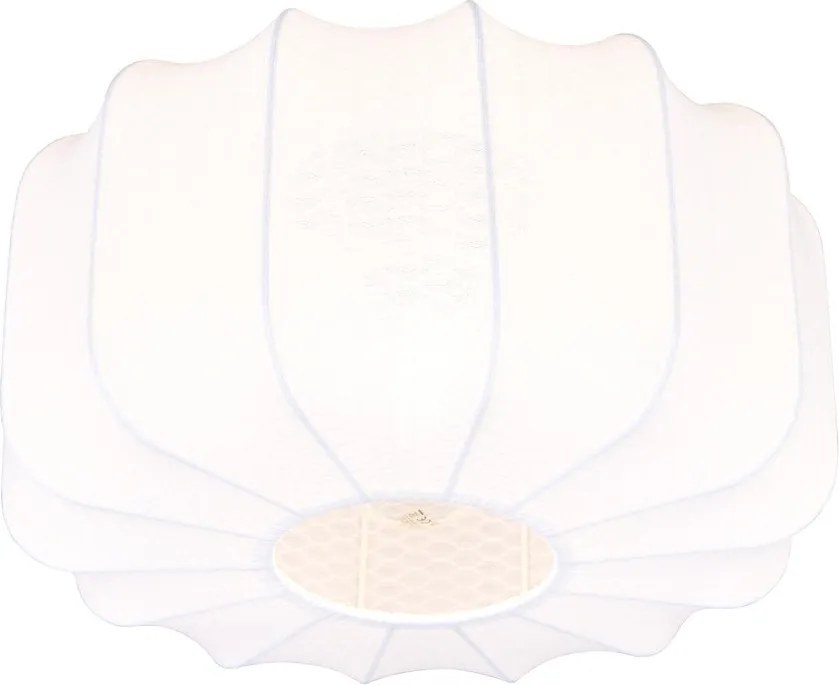 Fehér fém mennyezeti lámpa textil búrával ø 40 cm Madleine – Reality