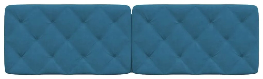 kék bársony fejtámla párna 180 cm