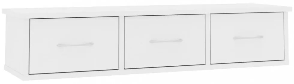 fehér falra szerelhető szerelt fa fiókos polc 88 x 26 x 18,5 cm