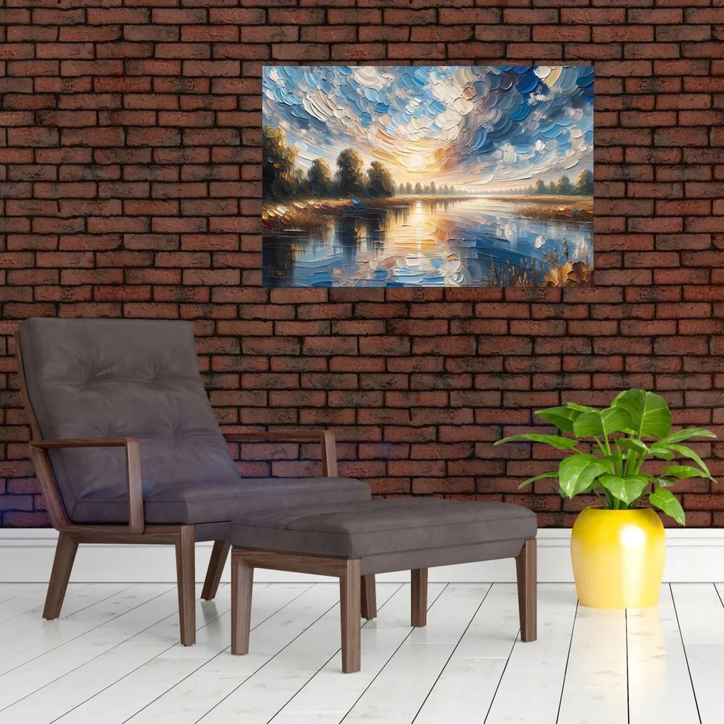 Kép - Napfestmény a víz felett (90x60 cm)