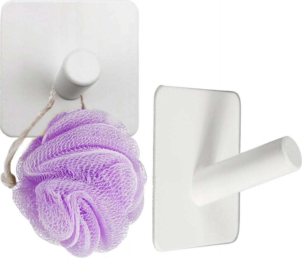 Akasztó 2 Db Szögletes Fehér Fürdőszoba Öntapadós Strapabíró Stílusos