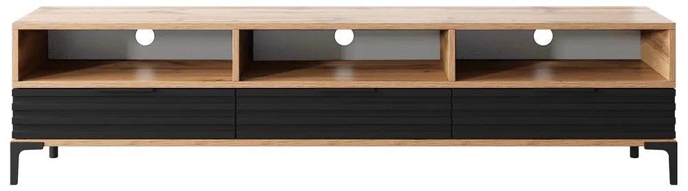 Tv szekrény/asztal Ricko 3D  (természetes tölgy + fekete). 1098750