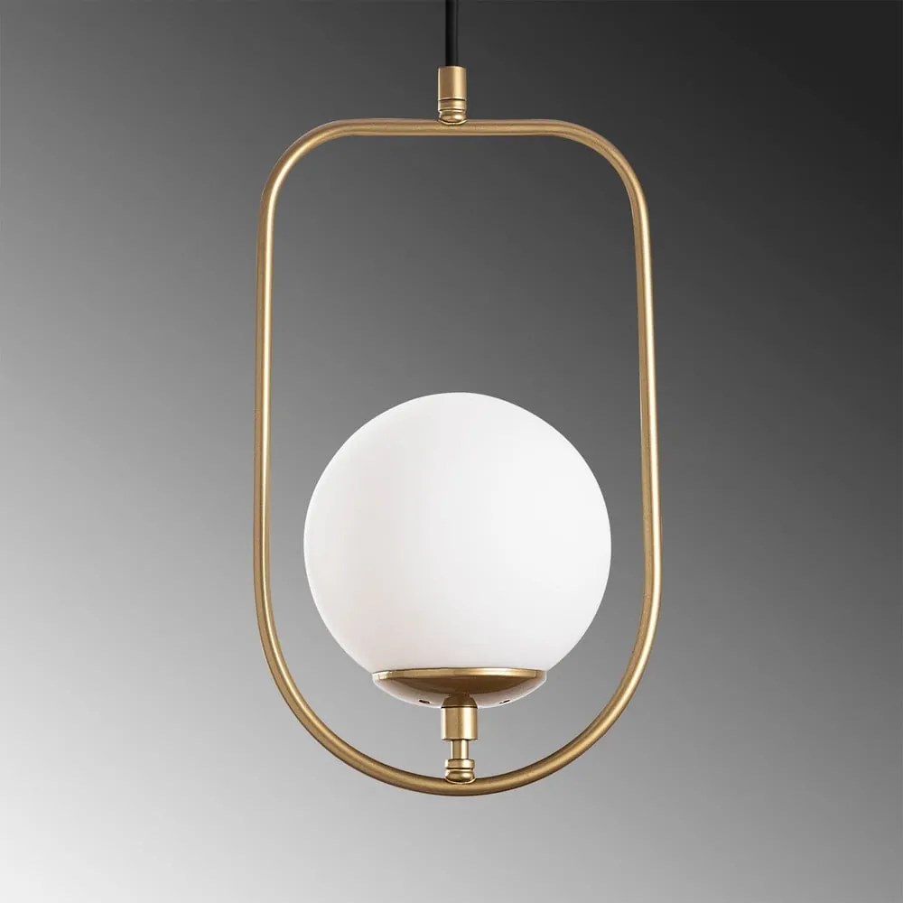 Aranyszínű függőlámpa üveg búrával Skew – Opviq lights