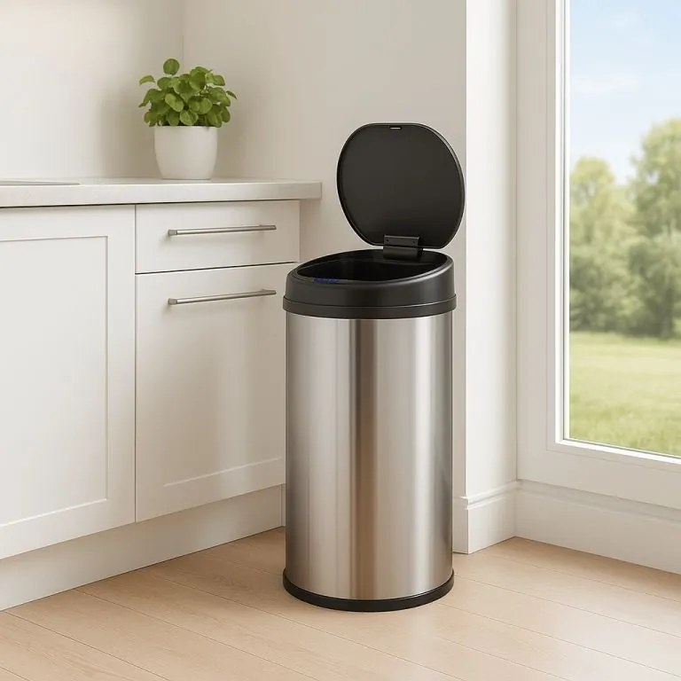 Automata szemeteskuka 50 L szenzorral rozsdamentes acél