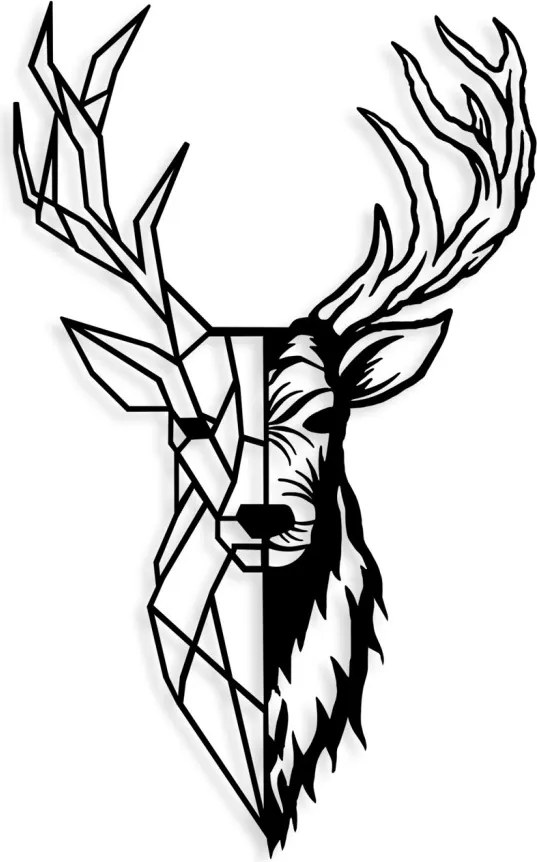Fém fali dekoráció, deer, 42x70 cm