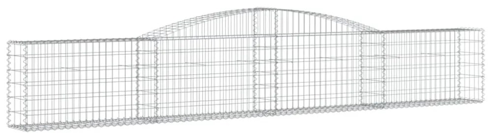 vidaXL 5 db íves horganyzott vas gabion kosár 400x30x60/80 cm