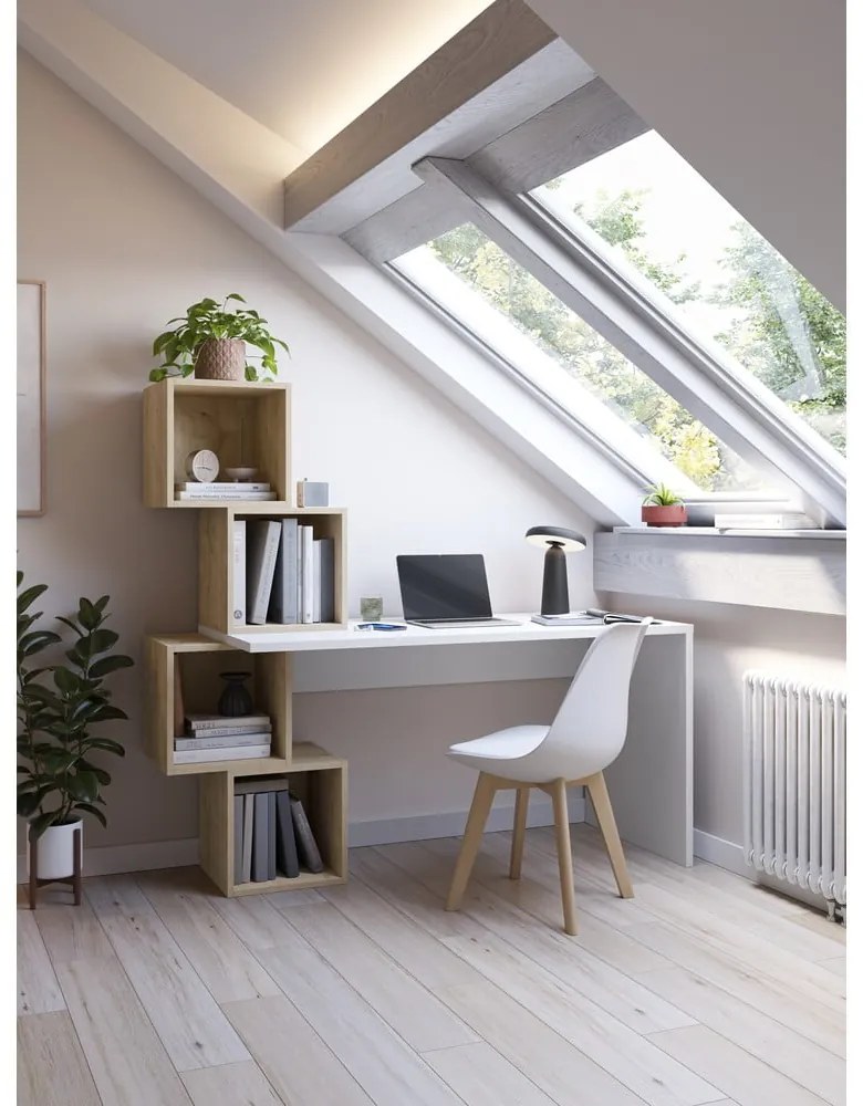 Íróasztal tölgyfa dekorral 60x154 cm Cubik – Marckeric
