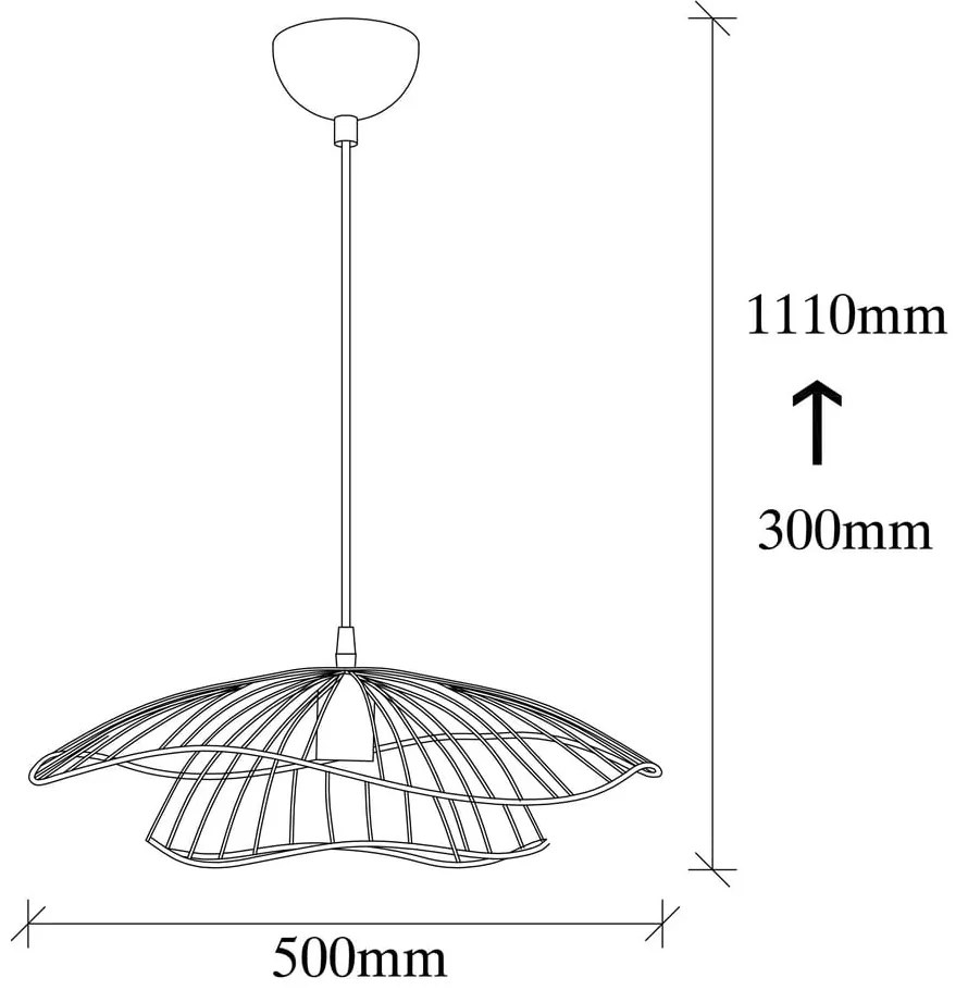 Tel fekete függőlámpa, ø 50 cm - Opviq lights