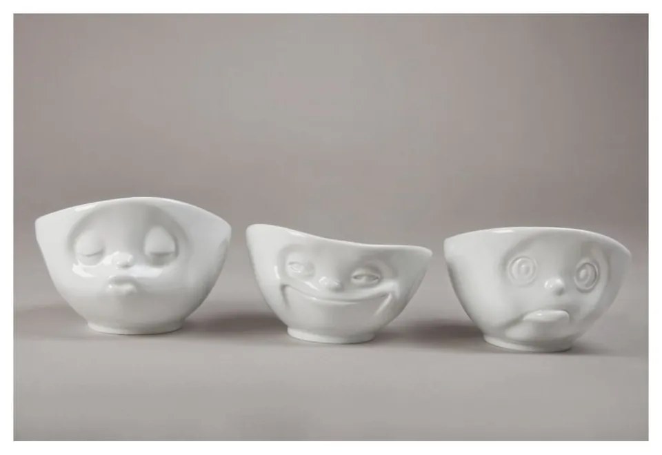 Fehér 'mosolygós' porcelán tálka - 58products