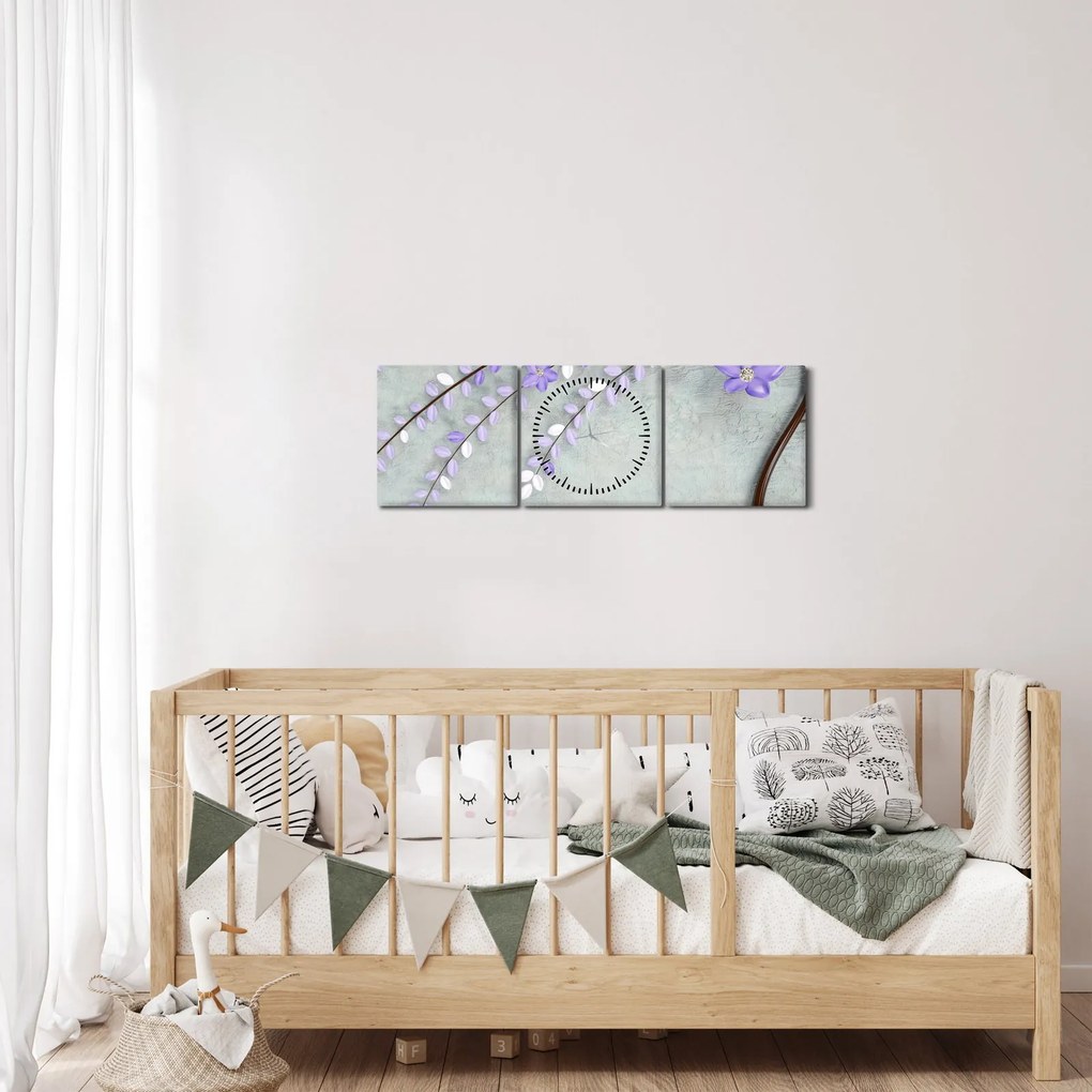 Kép - Lila eső (órával) (90x30 cm)