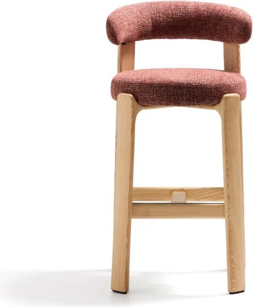 Terrakotta színű-világos natúr színű kőrisfa bárszék (ülésmagasság 75 cm) Granite – Kave Home