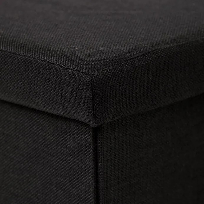 Fekete Szövet Tárolós Puff. TAB-461 BK2