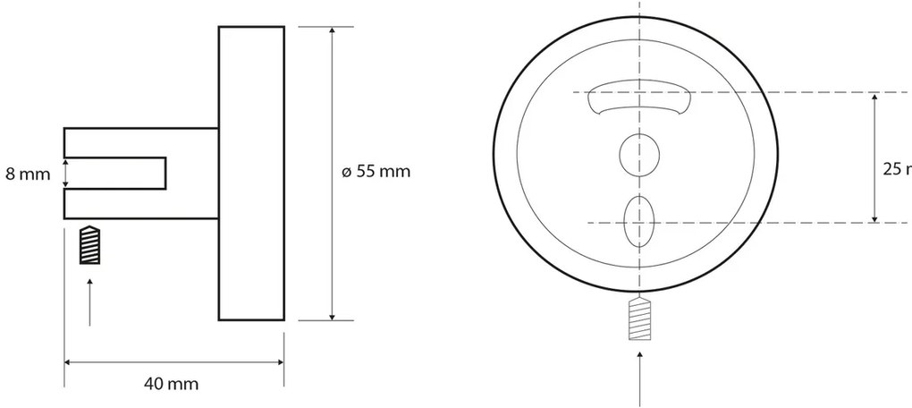 SAPHO XR009 X-Round üvegpolc tartó 8 mm, ezüst