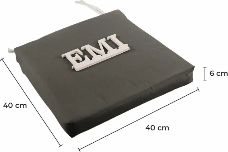 EMI sötétszürke székpárna 40x40 cm