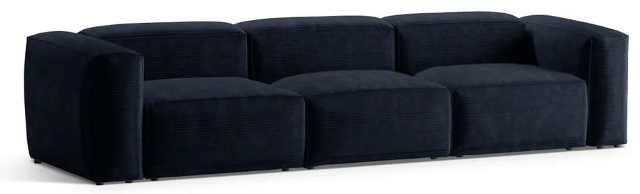 Sötétkék kordbársony kanapé 364 cm Bergano – Cosmopolitan Design