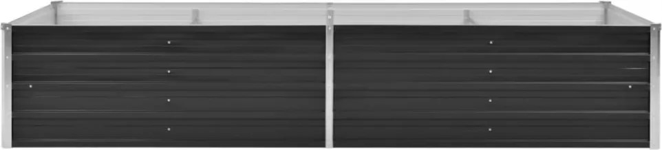 antracitszürke horganyzott acél kerti magaságyás 240x80x45 cm