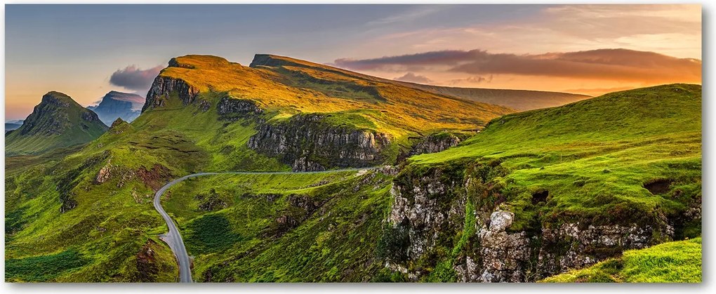 Lacobel üveg fotónyomtatással Skót dombok XXL
