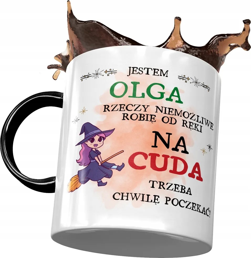 Fekete Bögre Olga Barátnő Feleség Ajándék Nyomtatott Fotóval