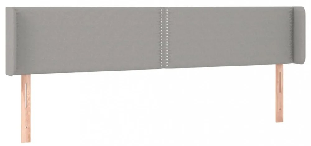 világosszürke szövet LED-es fejtámla 183 x 16 x 78/88 cm