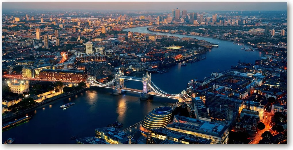 Fotó üvegkép London madártávlatból 140x70