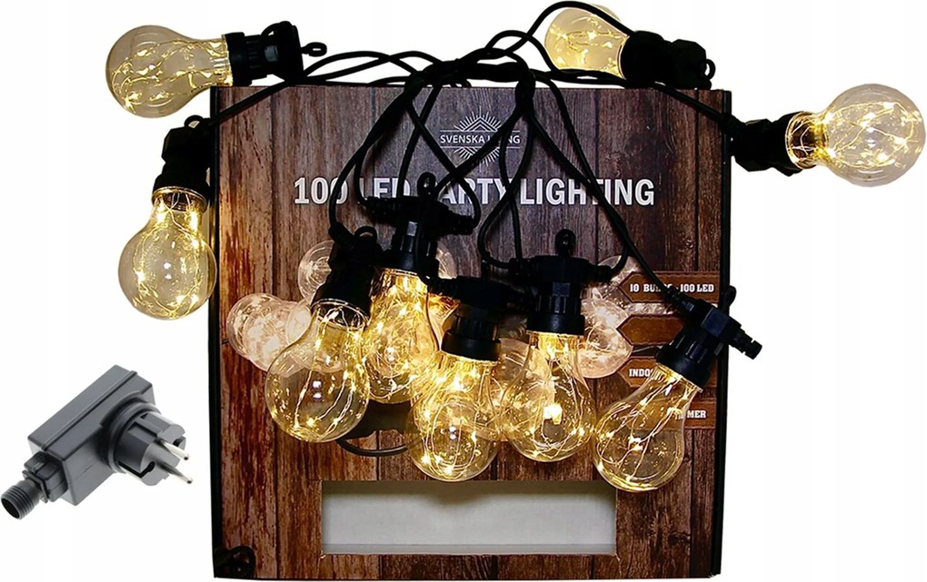 Kerti Lámpák Led Fényfüzér 230V Izzó Lánc