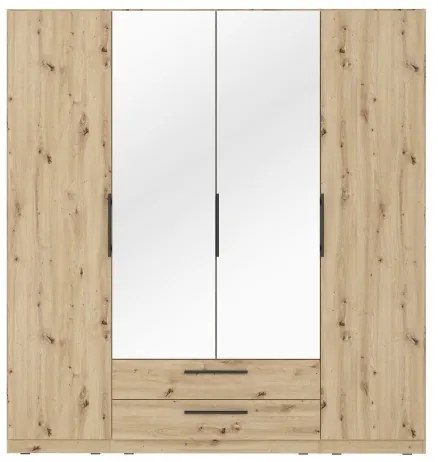 MARO gardróbszekrény tükörrel 200x213 cm artisan tölgy
