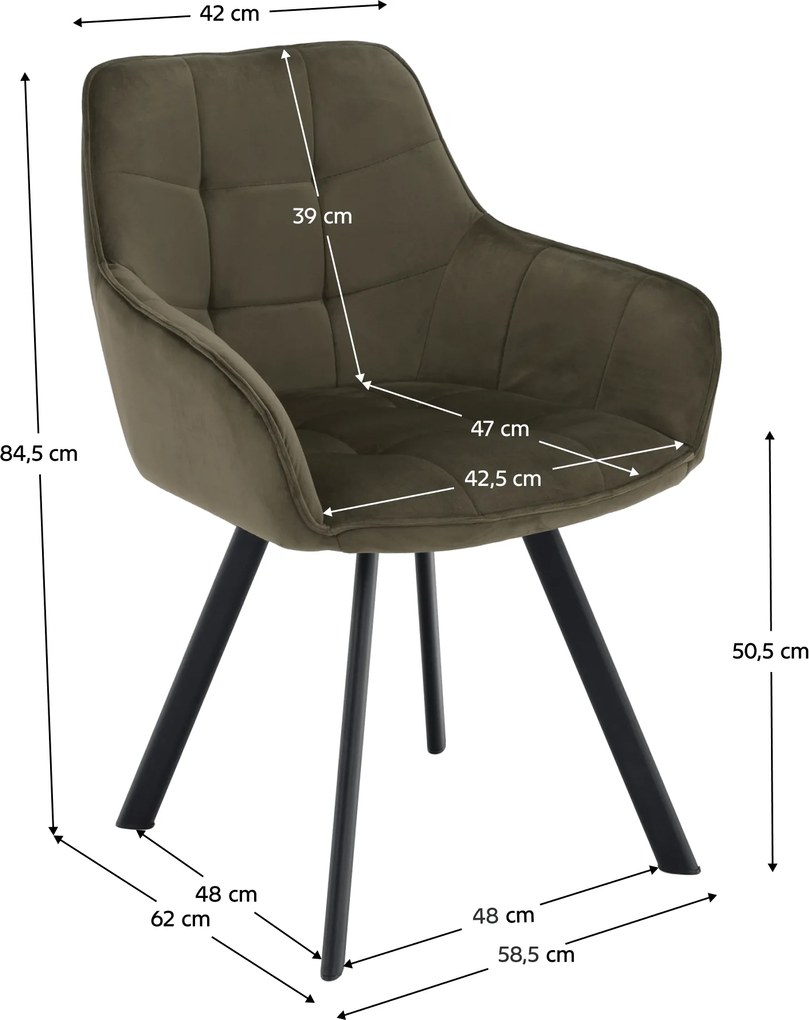 Design fotel, zöld Velvet/fekete, PETIN