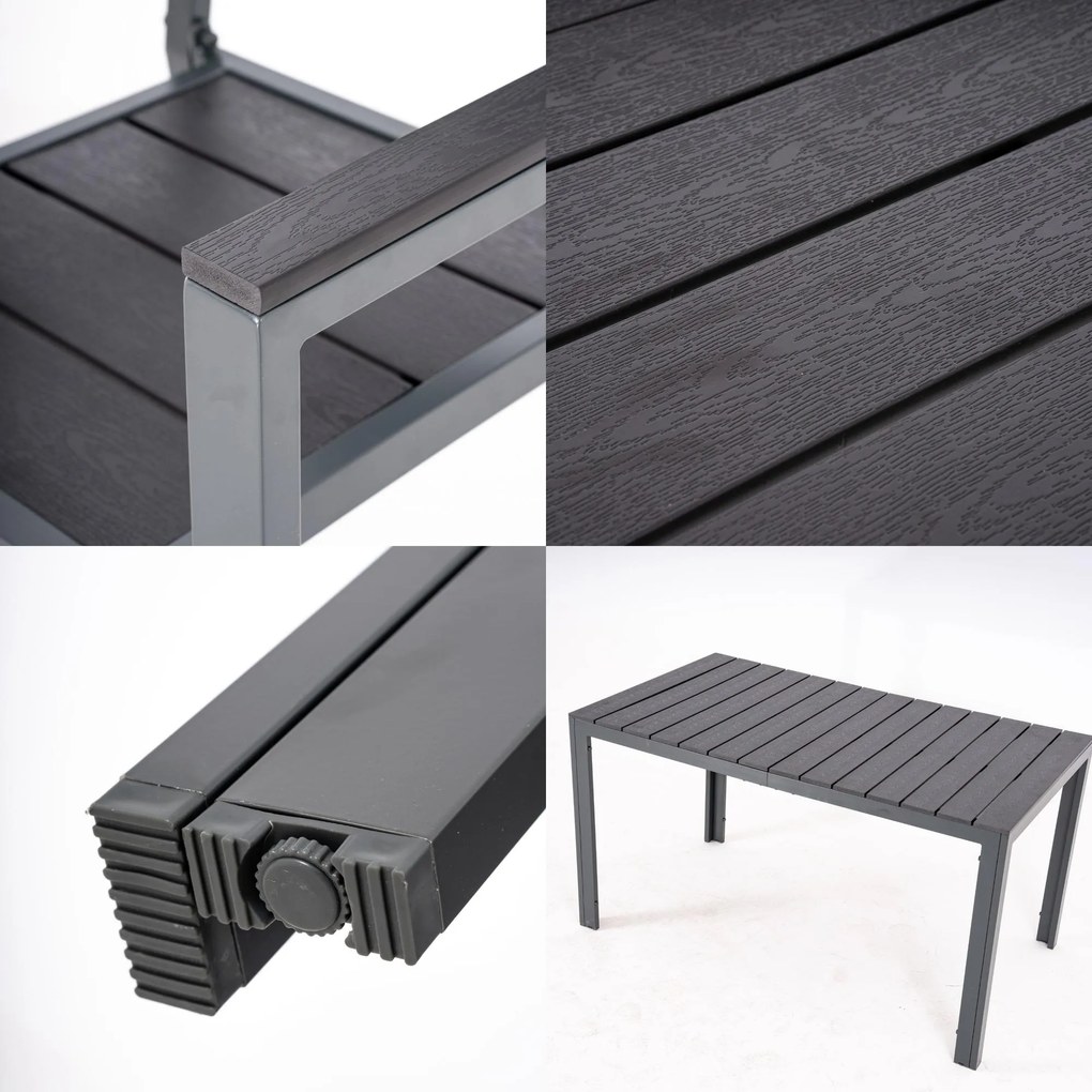 Furnigo Mainz 1+6 alumínium kerti bútor szett - fekete