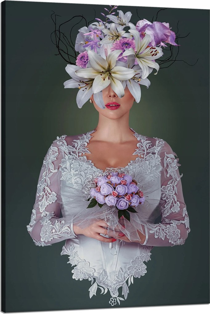 Vászonkép Nő fehér ruhában Natura 80x120 cm Ideális ajándék