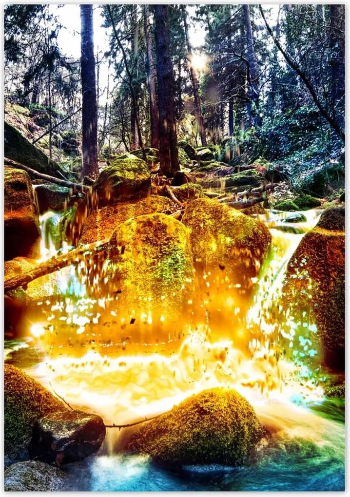 Poszterek 70x100 Hegyi vízesés Tájkép