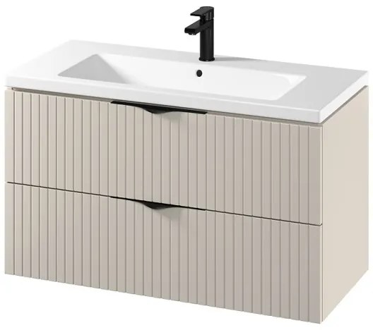 Cersanit S801-548 - Falra szerelhető fürdőszobai szekrény mosdóval TIRSO 100x45 cm bézs