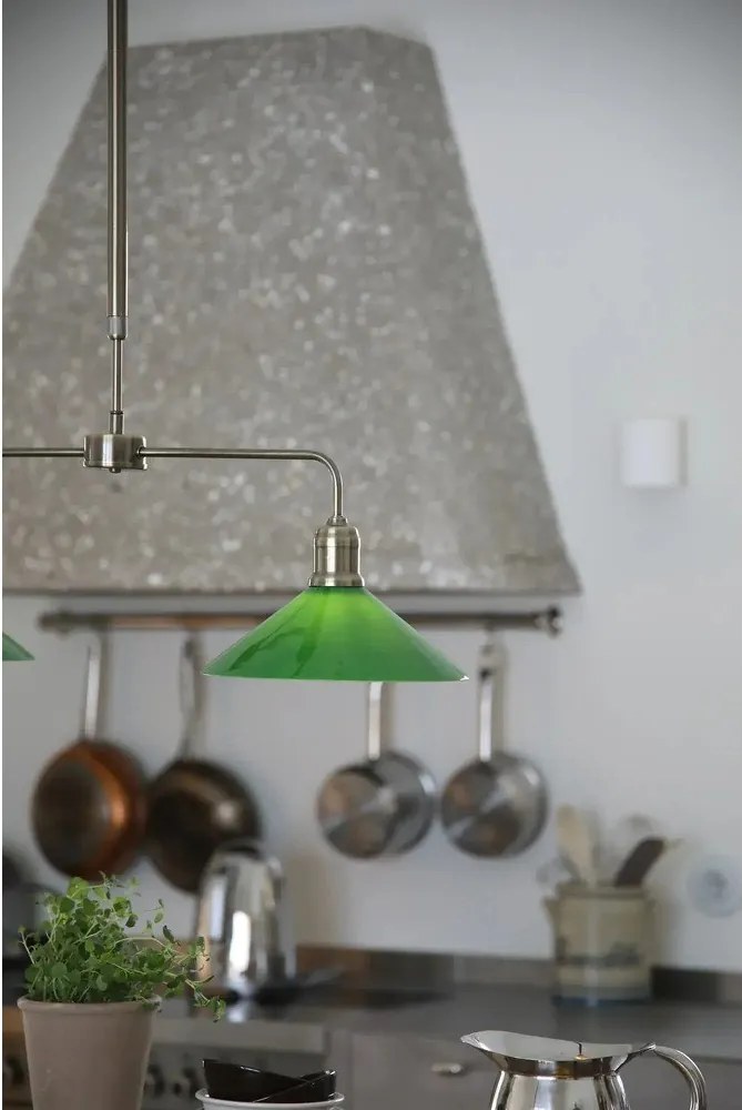 Zöld-sárgaréz színű fém függőlámpa üveg búrával Vela – Markslöjd