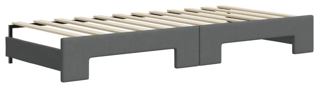 sötétszürke kihúzható szövet heverő 80 x 200 cm