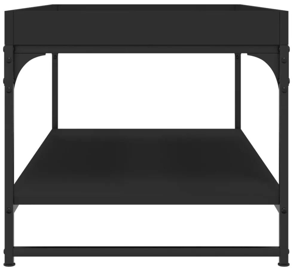 fekete szerelt fa dohányzóasztal 100 x 49 x 45 cm