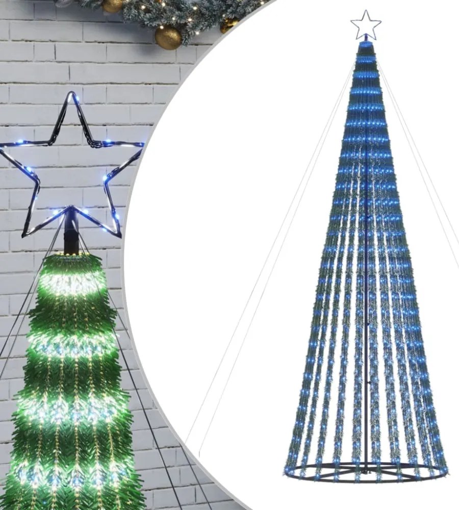 kék LED karácsonyfa 688 LED 300 cm