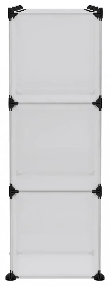 átlátszó PP tárolókocka-rendszerező 9 kockával és ajtókkal