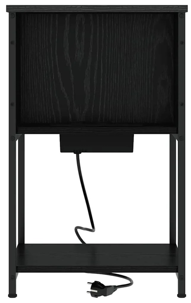Éjjeliszekrény 2 pcs Musta tammi 38 x 31 x 61 cm Faanyag
