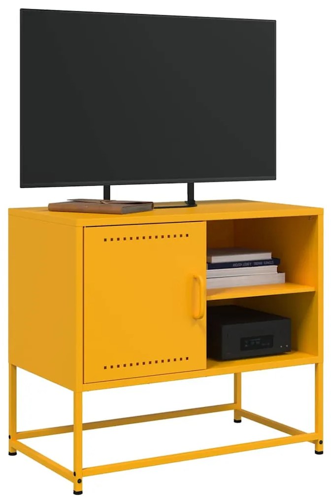 mustársárga acél TV-szekrény 68 x 39 x 60,5 cm
