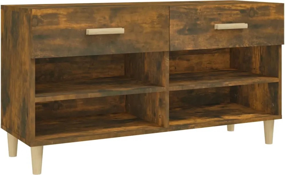vidaXL füstös tölgyszínű szerelt fa cipősszekrény 102 x 35 x 55 cm