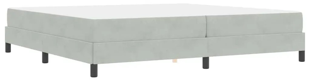 Boxspring ágy matraccal Világosszürke 200 x 200 cm Bársony