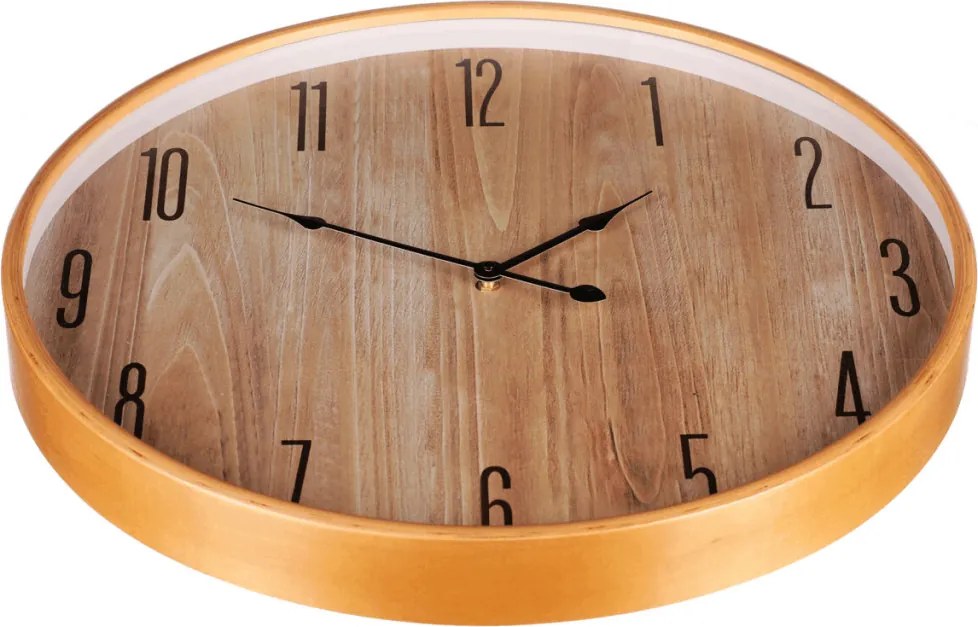 Falióra 53 cm átmérő MDF fa kerettel furnérhatású
