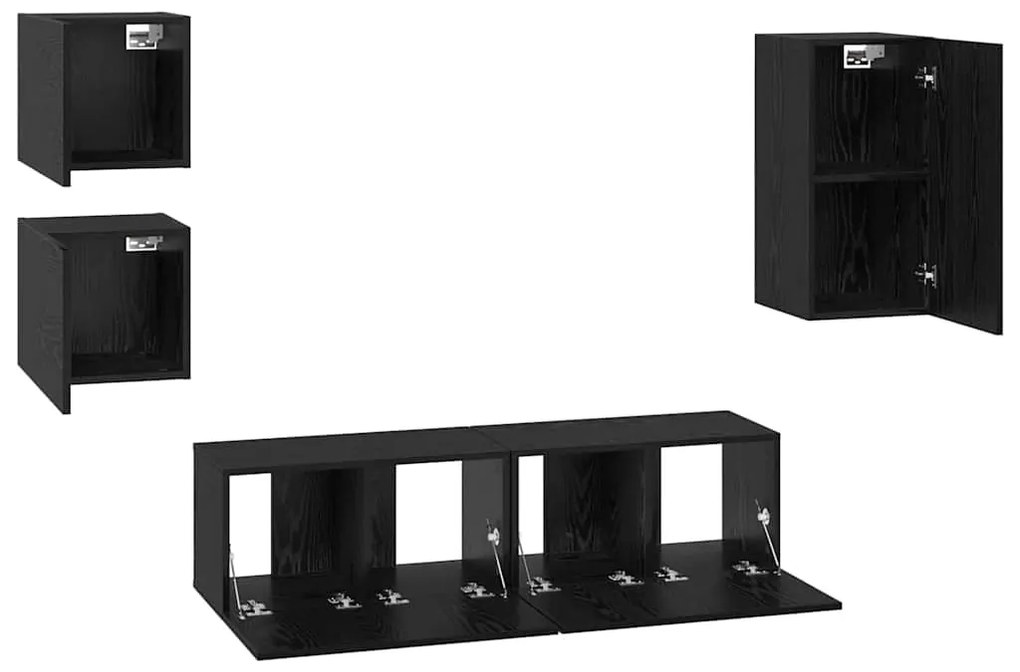 TV szekrény garnitúra 5 pcs Musta tammi 160 x 30 x 30.5 cm